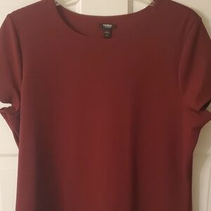 Express Women's Maroon Short Sleeve Blouse